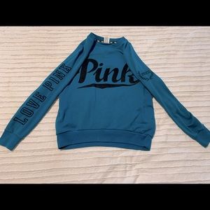 PINK dark tortoise crew neck XS